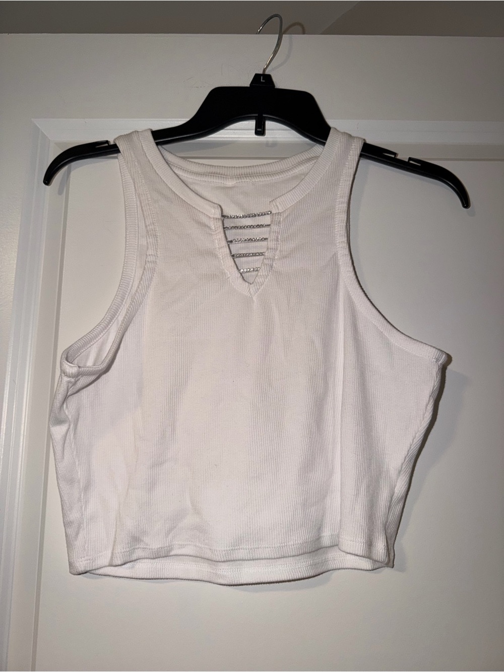 New Macy’s White Ribbed Tank Top